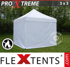 Reklamtält FleXtents Xtreme 3x3m Vit, Flammhämmande, inkl. 4 sidor